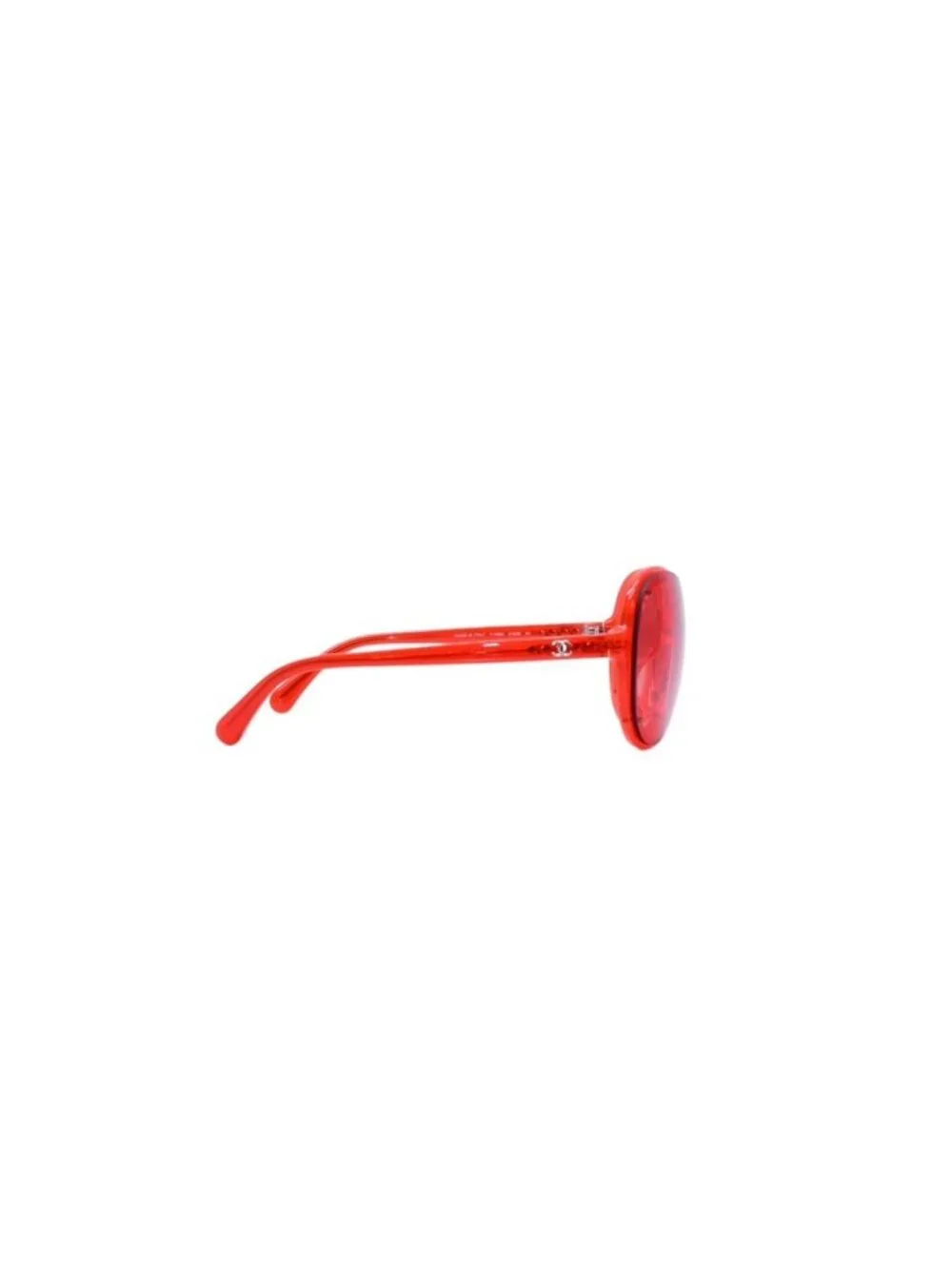 Chanel Sunglasses Eyewear CC Logo Clear Red Acetate